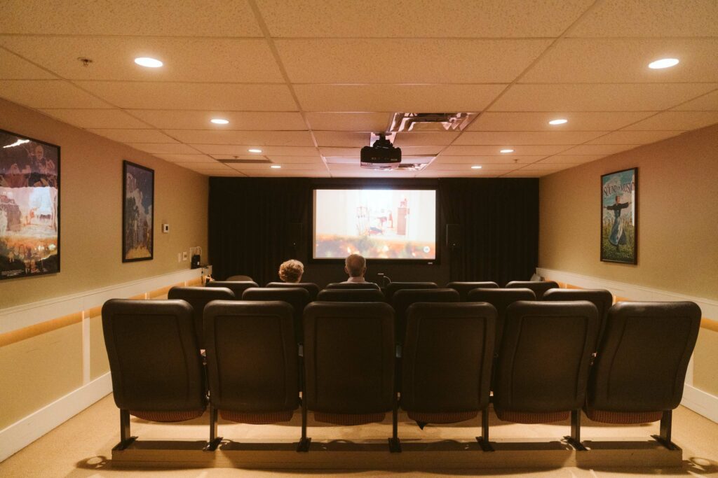 Theatre Room in The Emerald Assisted Living building at Elim Village Fleetwood